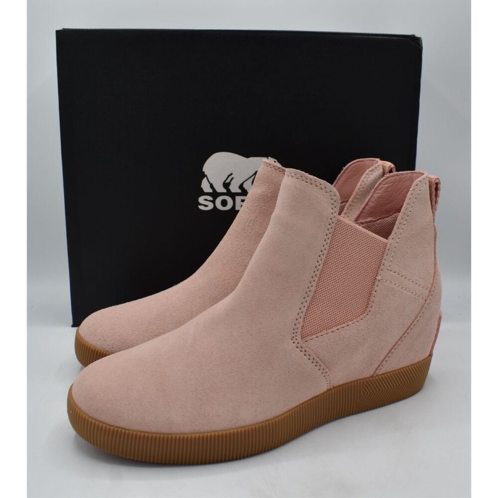 Sorel Womens Size 8‎ Out N About Faux Pink Gum Slip On Wedge Shoes Booties